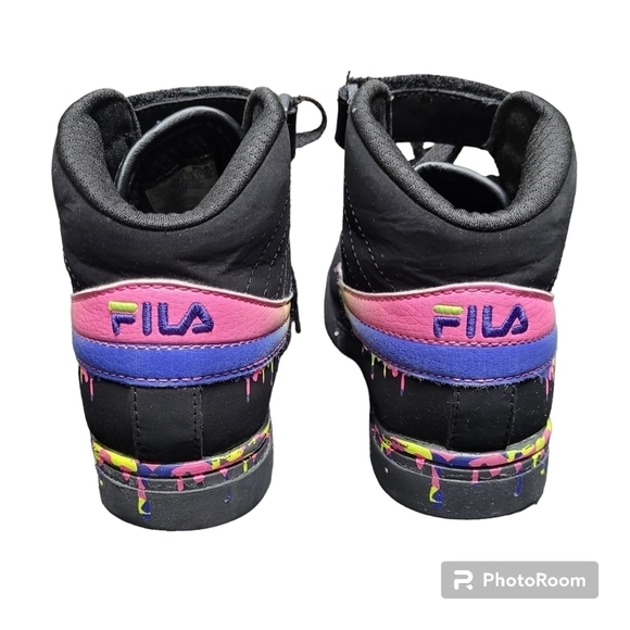 Fila Vulc Paint Drip Black And Pink Sneakers - Picture 3 of 8